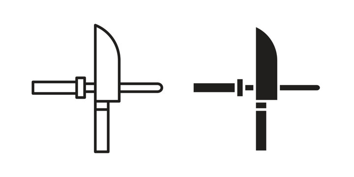 Knife sharpener icon symbol vector elements for infographic web. EPS10