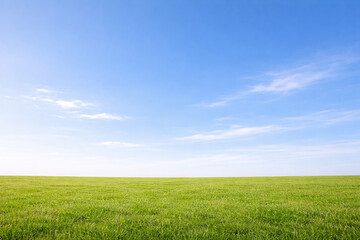 Green Meadow Landscape with Open Sky and Natural Light