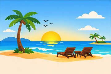 Fototapeta premium sunset on the beach