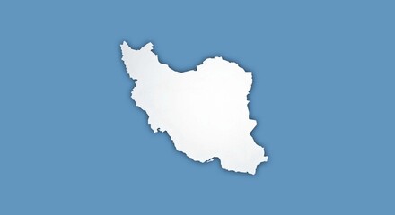 Fototapeta premium 3D Isolated White Map of Iran with Drop Shadow on White Background - Minimalist Paper Cut Style Geographic Map