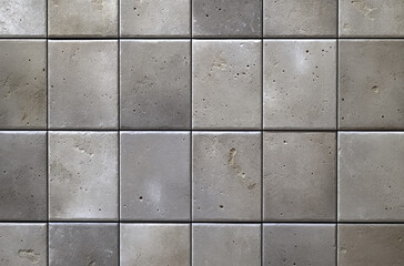 Naklejka premium Processed collage of grey marble floor tiles surface texture. Background for banner, backdrop.