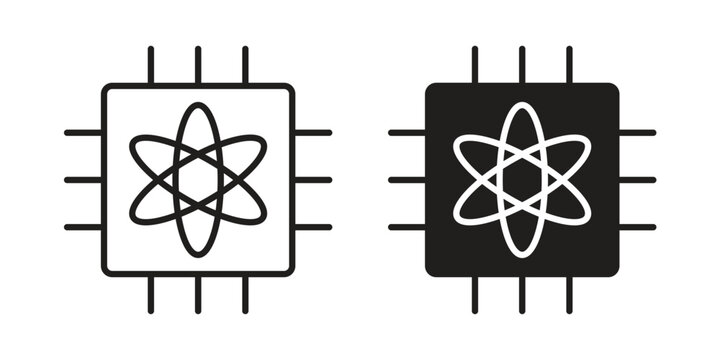 Quantum computing icon symbol vector elements for infographic web. EPS10