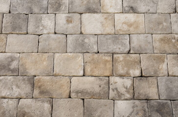 Obraz premium Processed collage of ancient yellow block wall texture. Background for banner, backdrop or texture.