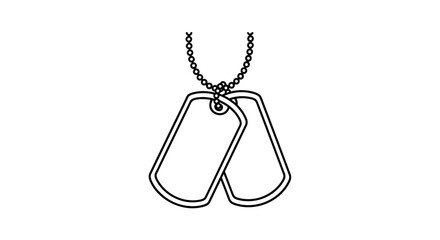 Fototapeta premium Military Dog Tags Necklace Illustration.