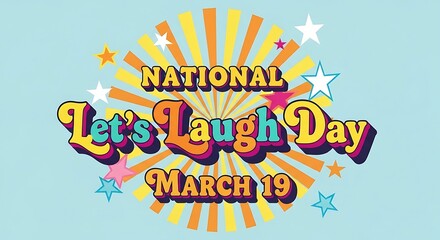 Obraz premium National lets laugh day celebration on light blue background