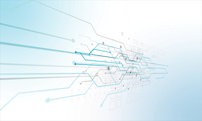Obraz premium Abstract Digital Technology Network Background with Futuristic Data Lines and Circuit Connection