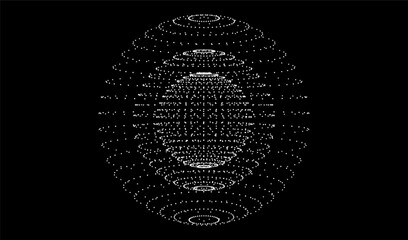 Dot ai global 3d wireframe sphere for abstract design element. Network technology big data background with copy space for digital cyber banner concept.  © Shanvood