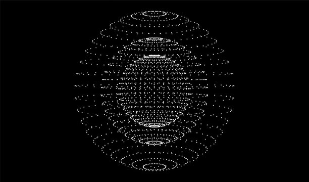 Dot ai global 3d wireframe sphere for abstract design element. Network technology big data background with copy space for digital cyber banner concept. 