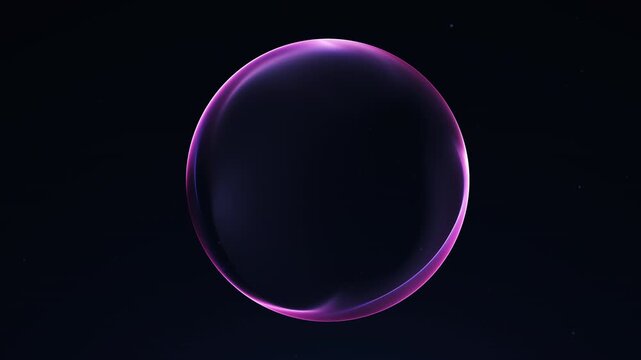 Soft liquid pink purple digital sphere with glossy shine and smooth abstract glow. Elegant futuristic business animation, 4K 60fps seamless loop.