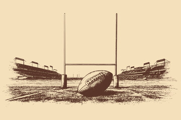 American football goalposts, minimalist vector illustration  © PanzaDesign