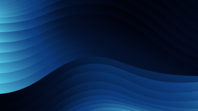 Smooth, flowing blue curves create a modern abstract design background