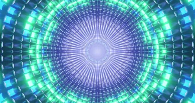 Futuristic Neon Tunnel Loop - Abstract Sci-Fi Motion Graphics for VJ Background and Music Visualization