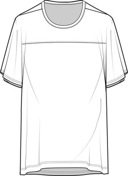 slouch t shirt flat sketch editable vector file