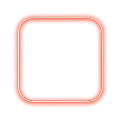 Bright neon square glowing with colorful gradient and smooth light transitions. The shape creates a bold futuristic atmosphere. Perfect for posters. PNG