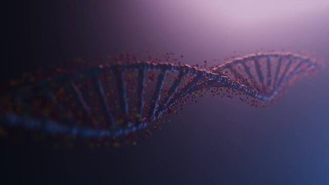 3d visualization of DNA  footage, 3d illustration rendering 