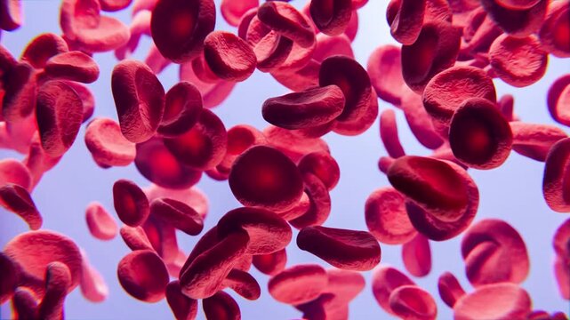 group of visualization red blood cell flow  footage, 3d illustration rendering 