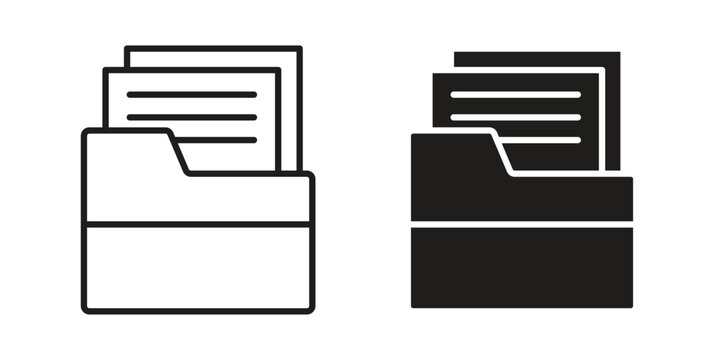 File Folder icon line vector illustration in solid color design