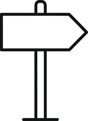 Fototapeta premium A simple black and white line art illustration of a directional signpost pointing to the right