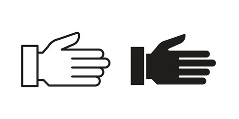 Obraz premium Hand icon line vector illustration in solid color design