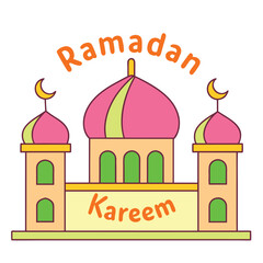 Illustration of a mosque with ramadan and kareem greetings for the holy month. © Rehman