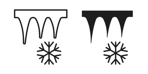 Icicles icon line vector illustration in solid color design © Franklin