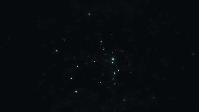 Detailed view of a distant cluster of galaxies against the night sky