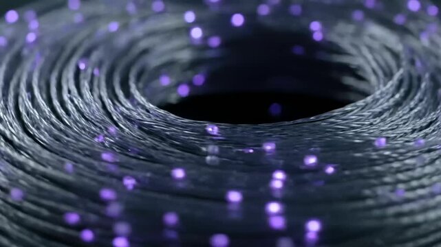 Digital Sustainable finance reporting concept with glowing fiber optics illustrating data flow and interconnected financial systems.