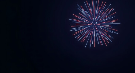 Fototapeta premium Summer Night Fireworks Background with Copy Space for Template