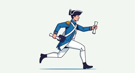 Fototapeta premium Patriots celebrate Independence Day with a joyful running man.