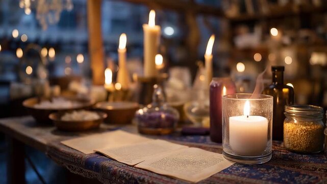 Candlelit evening scene showing fermented foods array including kimchi and kefir beside scientific papers about microbiome diversity and gut health optimization through dietary interventions,