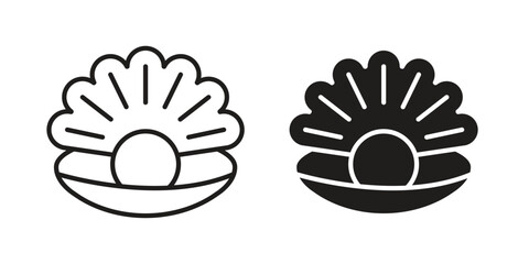 Pearl icon line vector illustration in solid color design © Franklin