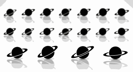 Saturn Planet with Rings Silhouette Vector Illustration and Space Icon Design Elements © Fajarputra