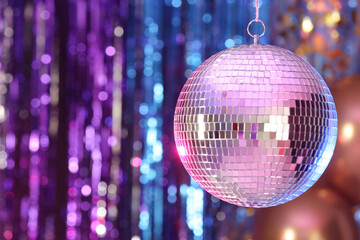 Disco ball hanging on prom night, closeup © Pixel-Shot
