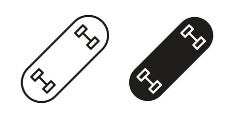 Skateboard icon line vector illustration in solid color design © Franklin