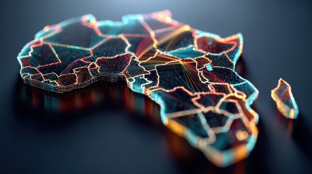 Africa continent illuminated network design