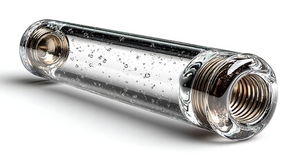 Modern clear glass tube with reflections high resolution picture