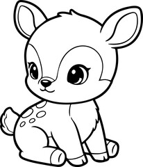 Fototapeta premium cute baby deer reindeer cartoon
