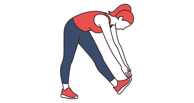 Woman performing a standing forward bend stretch focusing on hamstring flexibility