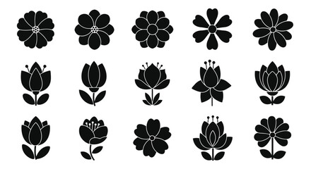 A collection of various flower illustrations showcasing different shapes and forms © Mohammad