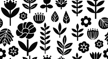 A collection of various leaf patterns and designs in a repeating pattern © Mohammad