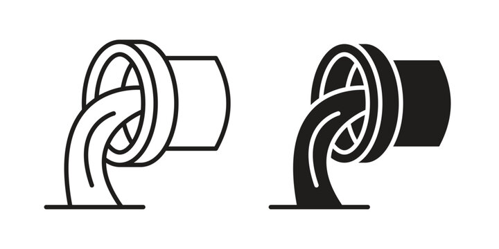 Wastewater icon line vector illustration in solid color design