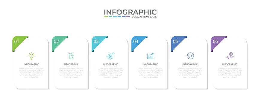 Vector Infographic design with icons and 6 options or steps. Infographics for business concept. Can be used for presentations banner, workflow layout, process diagram, flow chart, info graph
