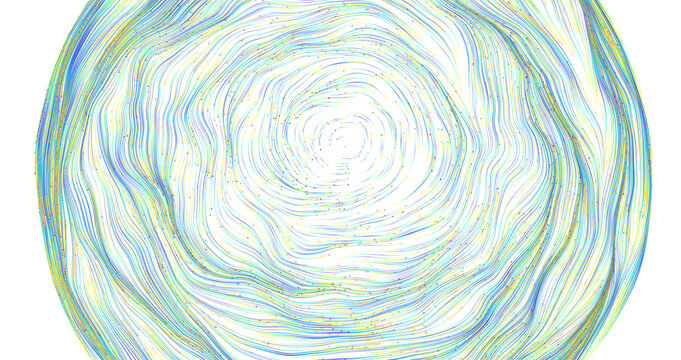 Unique artistic image of flowing colorful lines creating a swirling pattern. Great for abstract art and design concepts.