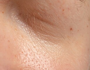 Fototapeta premium A close-up view of human skin with visible pores and fine hairs