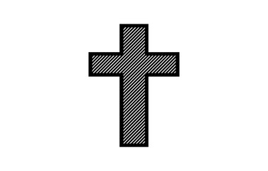 Simple black cross on white background