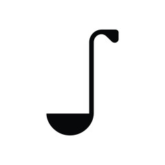 Simple black outline of a spoon isolated on a white background