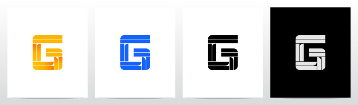 Parallel Geometric Rectangles Square Alphabet Initial Letter Logo Design G