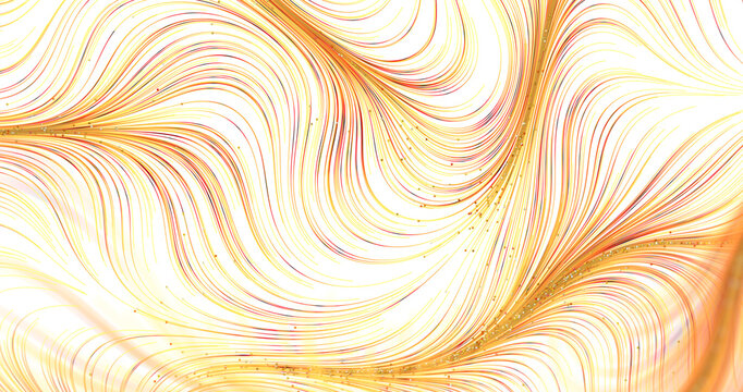 Abstract art background of swirling gold and orange lines, ideal for modern design, website backgrounds, and creative pr