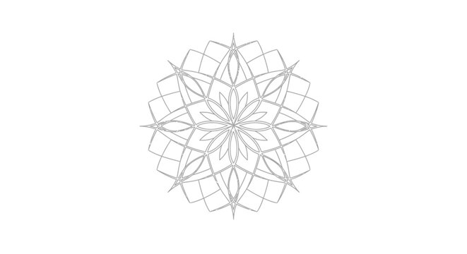 Intricate geometric mandala pattern design, decorative and abstract, isolated white background.