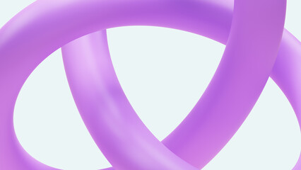 Knot Pastel Purple Abstract Geometric Smooth Tubular 3d illustration